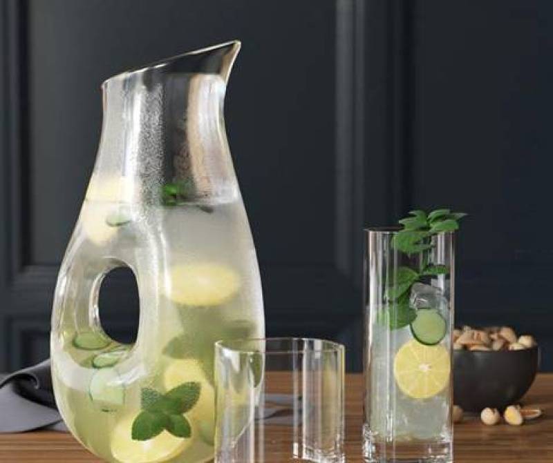 现代玻璃杯柠檬水3D模型下载 现代玻璃杯柠檬水3D模型下载