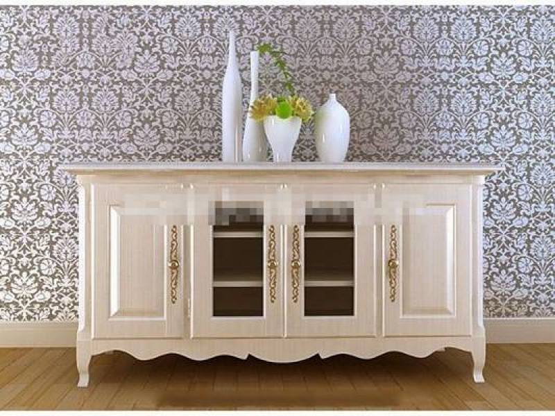 欧式简约白色木艺装饰柜3D模型下载 欧式简约白色木艺装饰柜3D模型下载