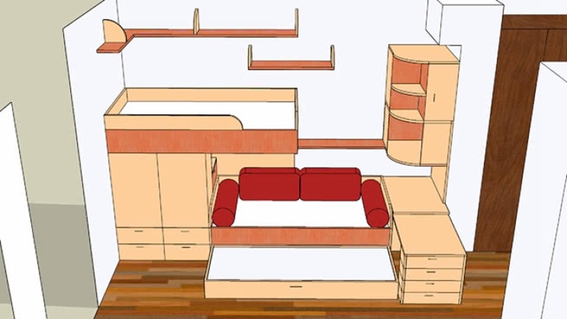 3床的儿童房SU模型下载 3床的儿童房SU模型下载