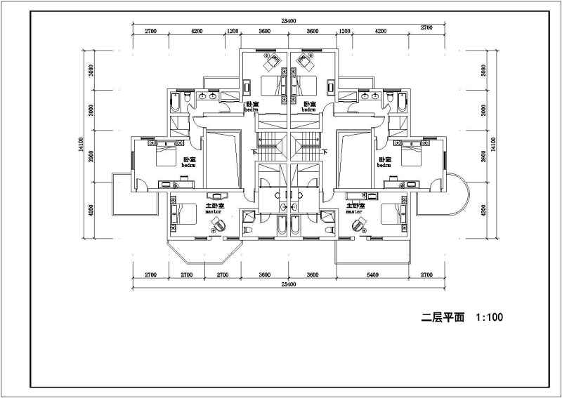 排屋别墅建筑设计施工图