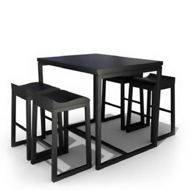 54-餐馆餐厅桌椅组合3DMAX模型素材（带材质）