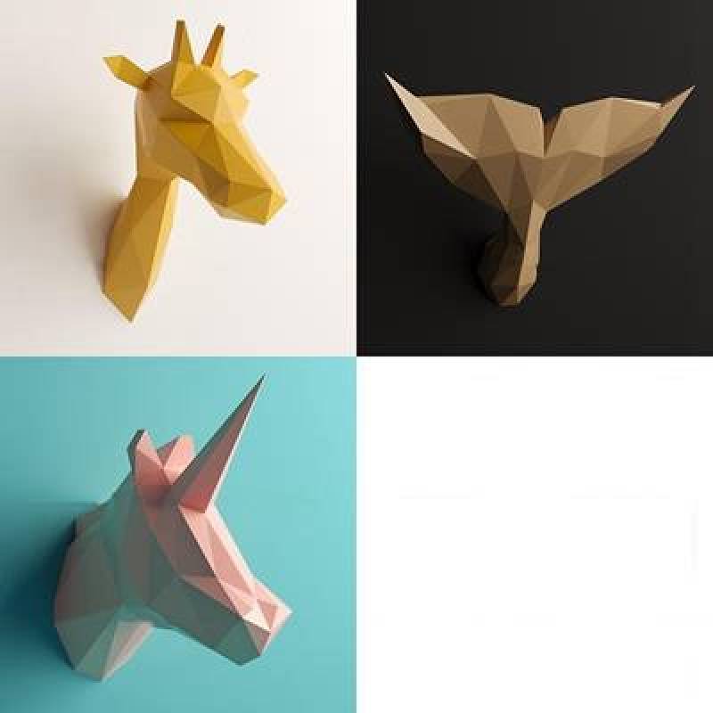 现代几何造型小鹿挂件组合3D模型下载 现代几何造型小鹿挂件组合3D模型下载