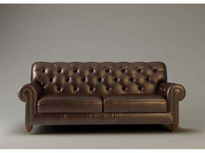欧式深棕色皮革双人沙发3D模型下载 欧式深棕色皮革双人沙发3D模型下载