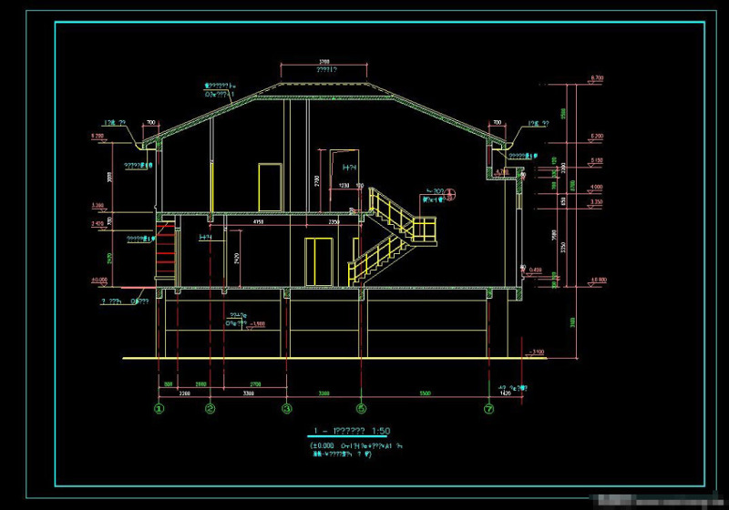 别墅CAD剖面图