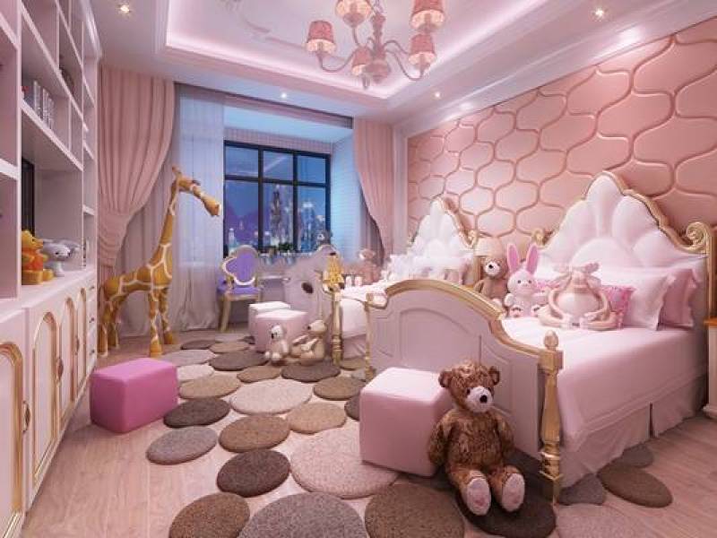 双人儿童床动物玩具组合3D模型下载 双人儿童床动物玩具组合3D模型下载