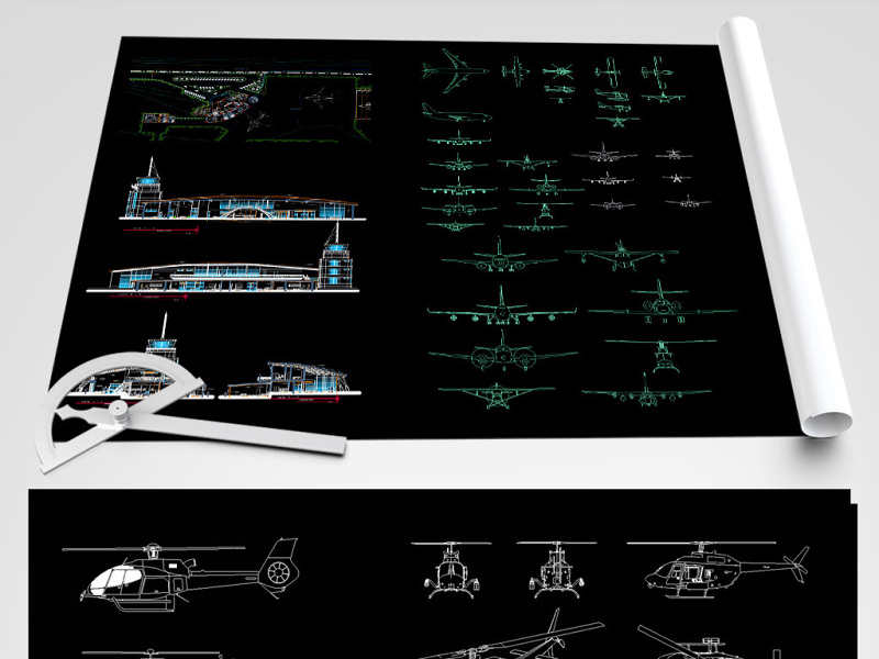 原创精细飞机CAD图纸集合-版权可商用