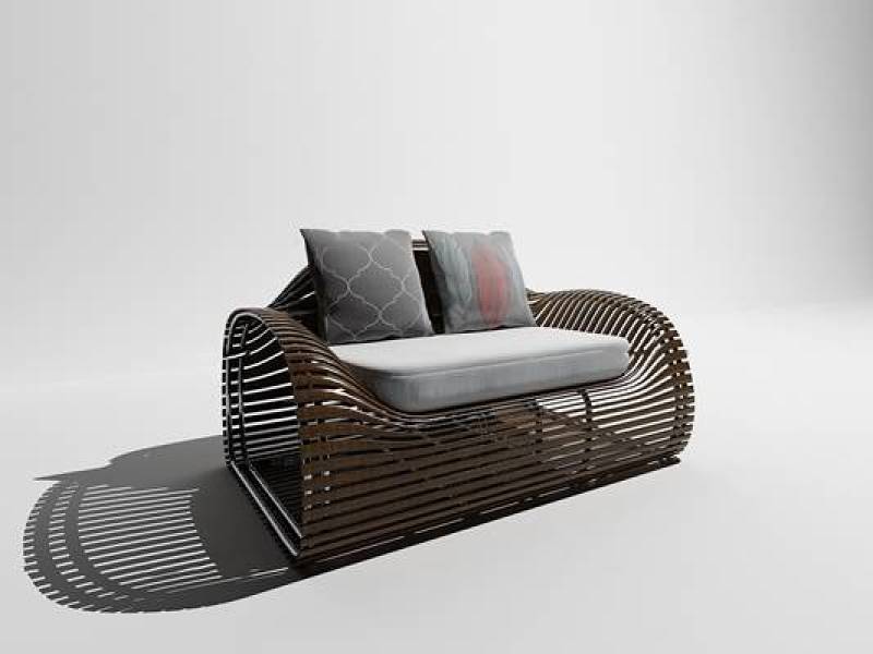 现代实木休闲户外椅3D模型下载 现代实木休闲户外椅3D模型下载