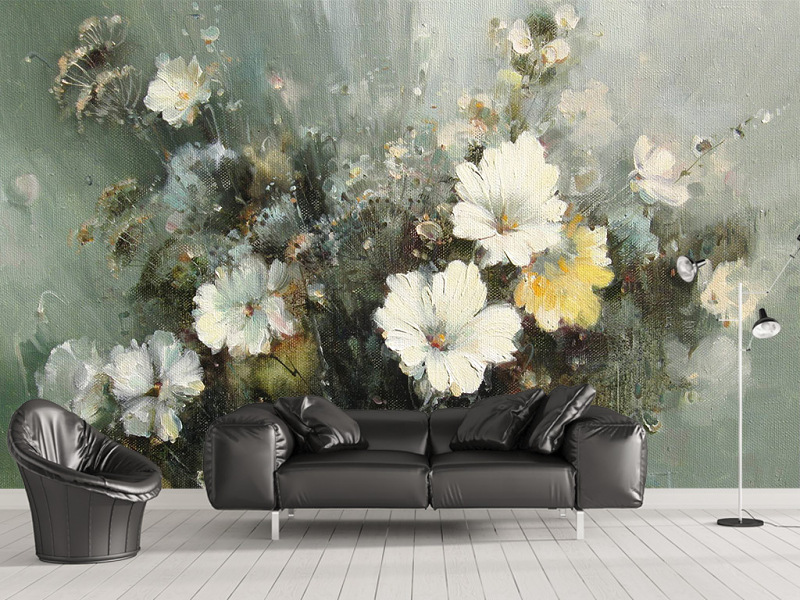 原创欧式油画花卉电视沙发背景墙壁画装饰画挂画-版权可商用