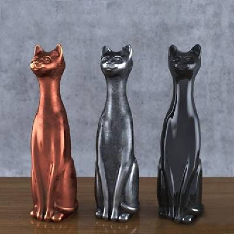 现代金属猫雕塑摆件3d模型下载 现代金属猫雕塑摆件3d模型下载