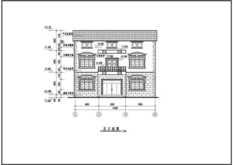 某三层别墅砖混建筑、结构设计施工图
