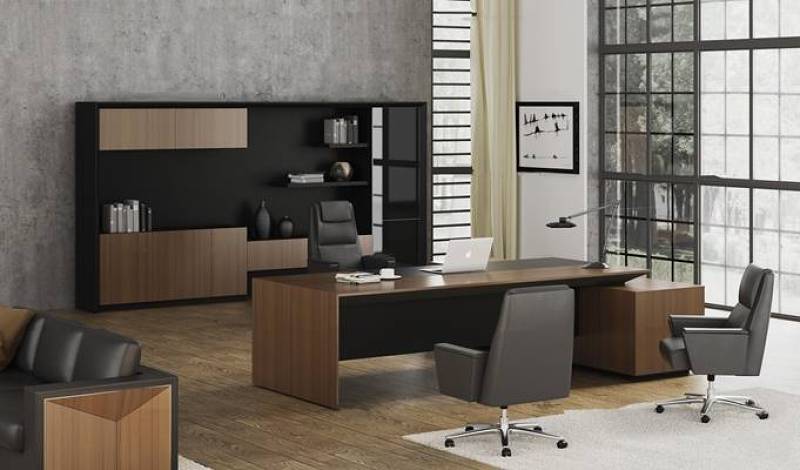 现代大班台办公桌椅组合3D模型下载 现代大班台办公桌椅组合3D模型下载