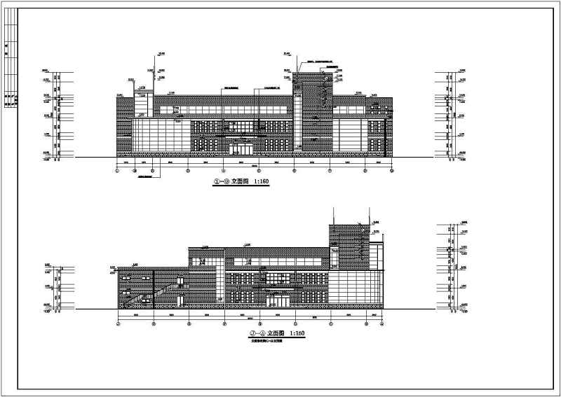 某地3层混凝土框架结构学校食堂建筑施工图纸