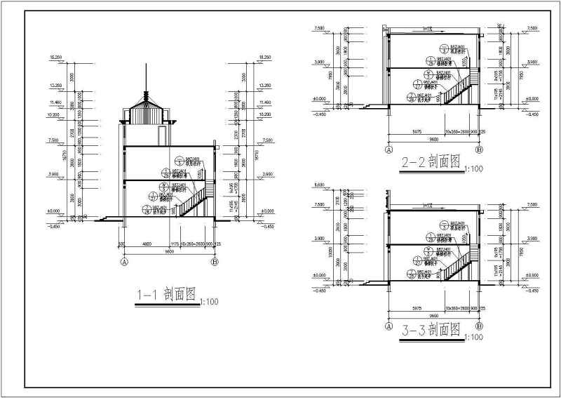商铺建筑设计施工CAD扩出图