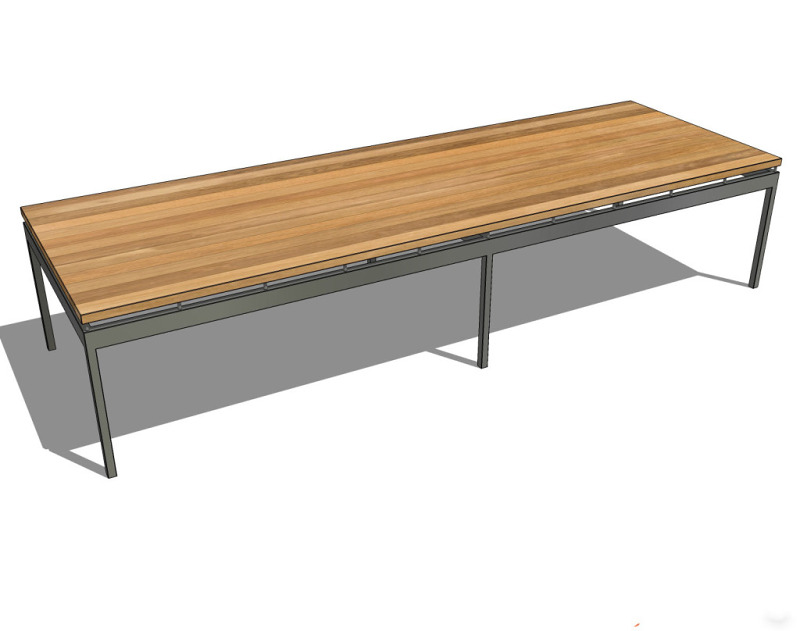 棕色家具桌子su模型效果图