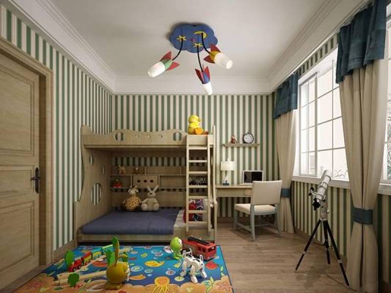 北欧儿童房卧室空间3D模型下载 北欧儿童房卧室空间3D模型下载