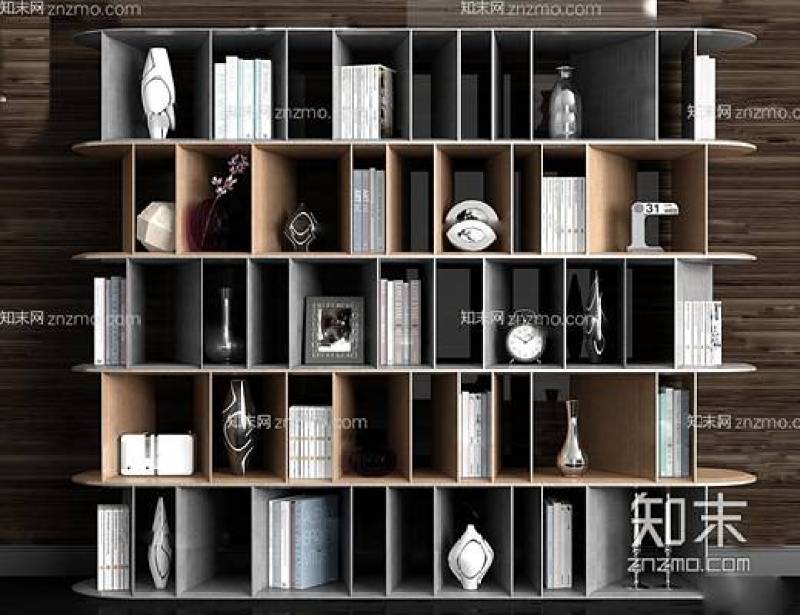 现代书柜装饰柜书籍摆件3D模型下载 现代书柜装饰柜书籍摆件3D模型下载