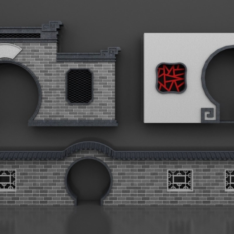 中式徽派建筑马头墙3d模型下载 中式徽派建筑马头墙3d模型下载