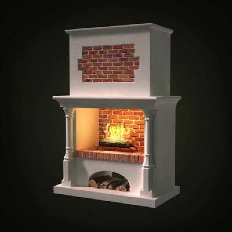 白色传统壁炉3D模型下载 白色传统壁炉3D模型下载
