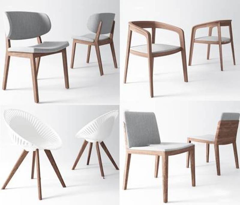 北欧布艺单椅休闲椅组合3D模型下载 北欧布艺单椅休闲椅组合3D模型下载