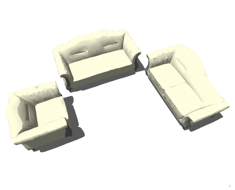 白色沙发su模型效果图
