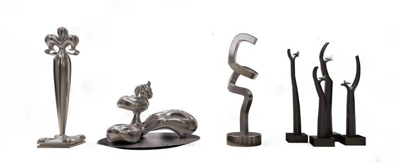 现代金属雕塑摆件组合3D模型下载 现代金属雕塑摆件组合3D模型下载