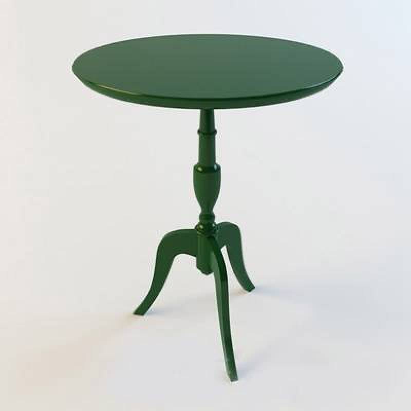美式田园绿色圆形木艺餐桌3D模型下载 美式田园绿色圆形木艺餐桌3D模型下载