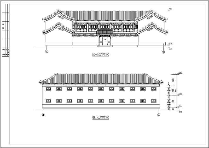 北方框架结构仿古建筑方案设计图节点
