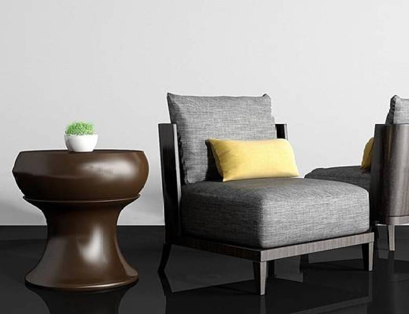 新中式休闲沙发茶几组合3d模型下载 新中式休闲沙发茶几组合3d模型下载