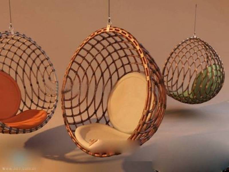 现代棕色木艺蛋壳椅3D模型下载 现代棕色木艺蛋壳椅3D模型下载