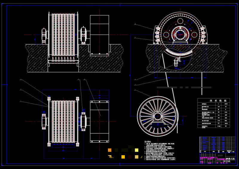 摩擦式提升机CAD图纸