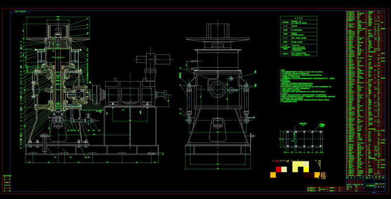 立式卷取机CAD机械图纸