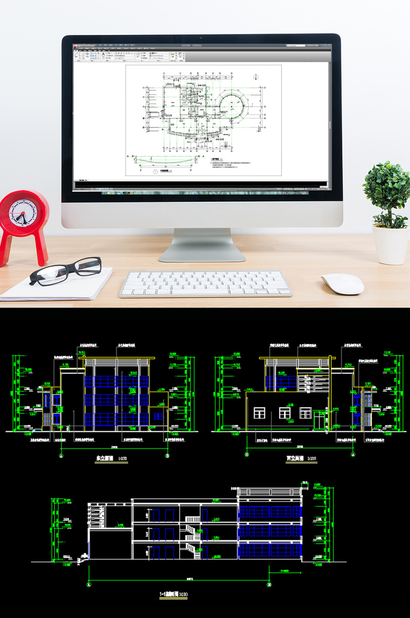 会所全套建筑CAD施工图