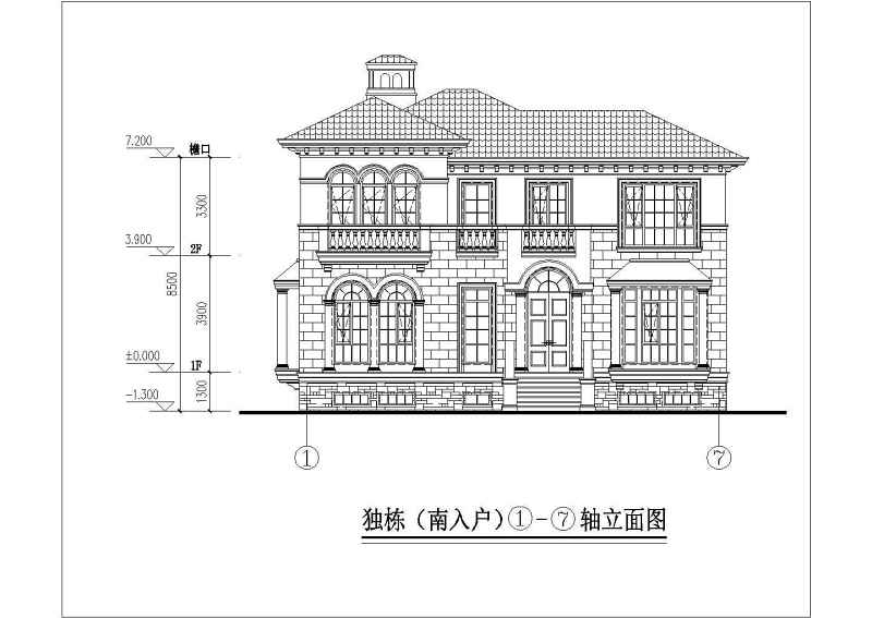 某地两层砖混结构别墅建筑设计方案图纸