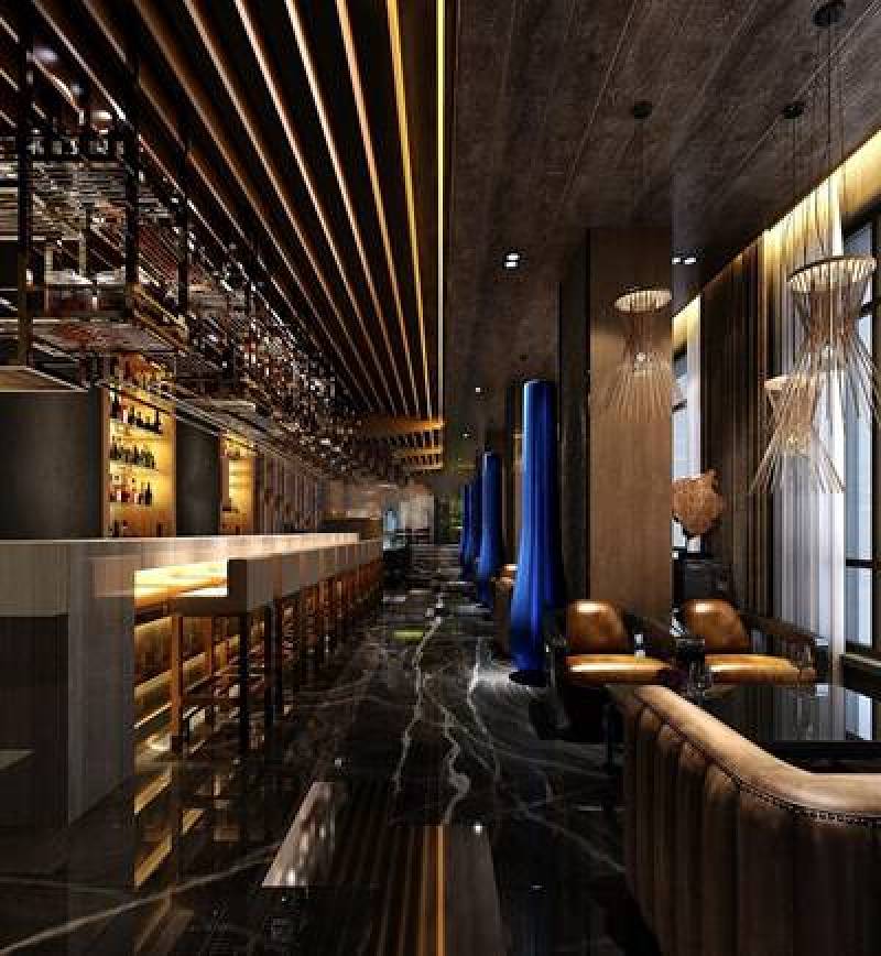 现代酒店酒吧餐厅空间3D模型下载下载 现代酒店酒吧餐厅空间3D模型下载下载