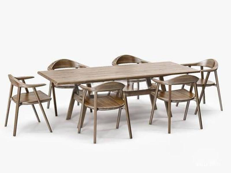 中式实木餐桌椅组合3D模型下载下载 中式实木餐桌椅组合3D模型下载下载