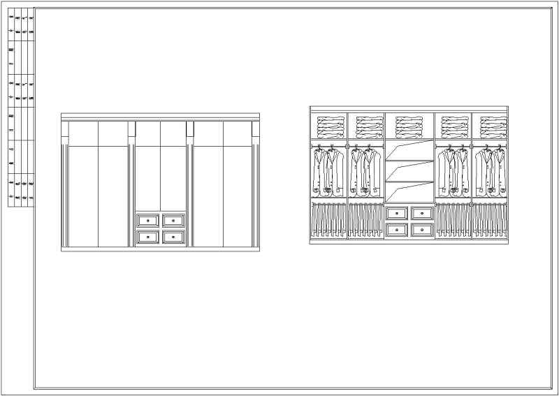 室内装修-欧式柜子设计cad施工图