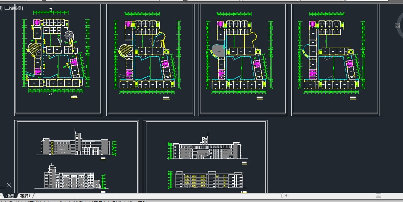 金湖某地学校教学楼建筑设计CAD施工方案图