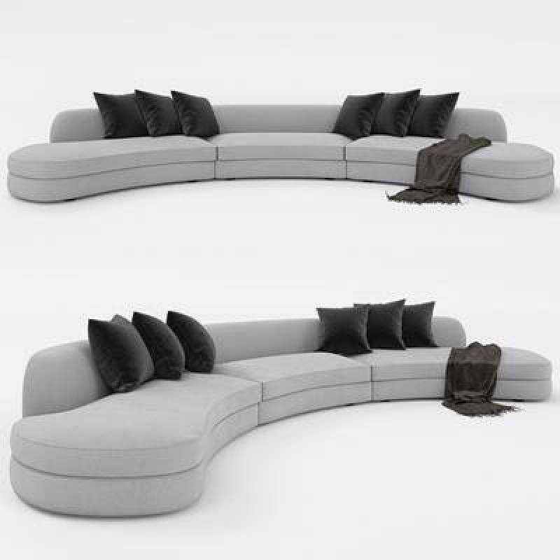 现代布艺弧形多人沙发3D模型下载 现代布艺弧形多人沙发3D模型下载