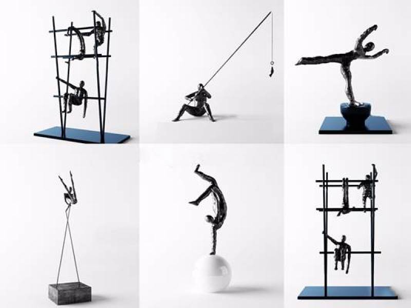现代钓鱼运动人物雕塑组合3D模型下载 现代钓鱼运动人物雕塑组合3D模型下载