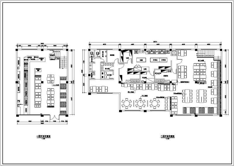无锡两层框架结构中餐厅室内装修设计施工图