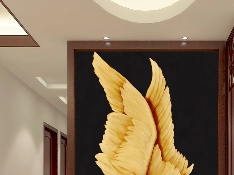 原创手绘油画翅膀人体艺术玄关装饰画-版权可商用
