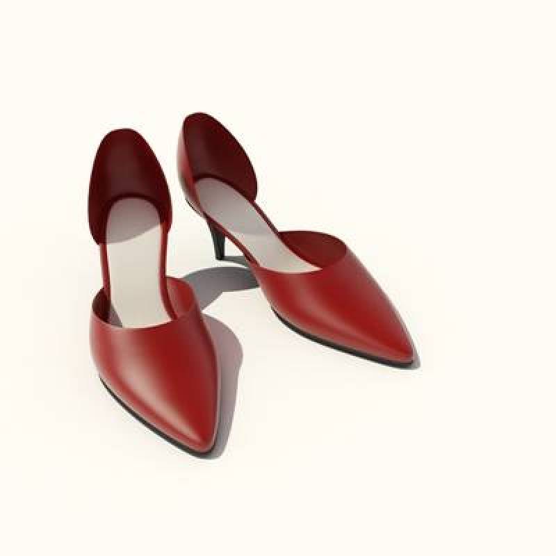 红色皮质鞋子3D模型下载 红色皮质鞋子3D模型下载
