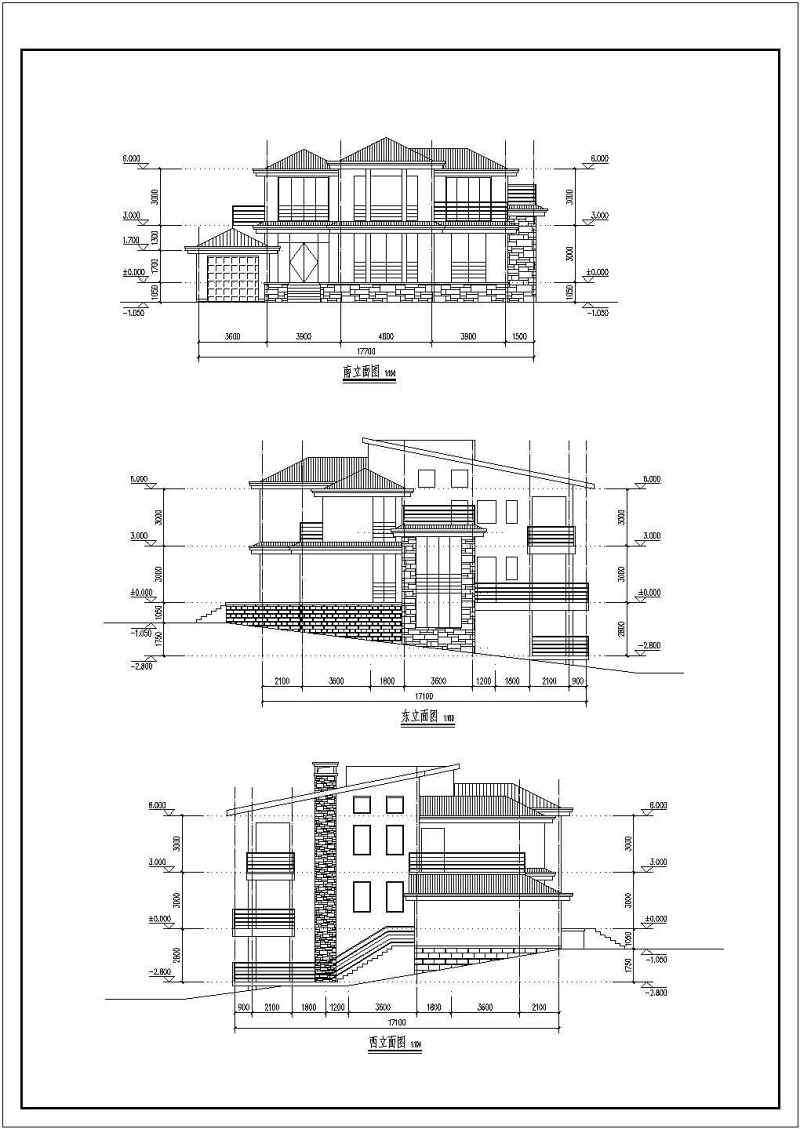 564.3平方米别墅建筑设计图纸
