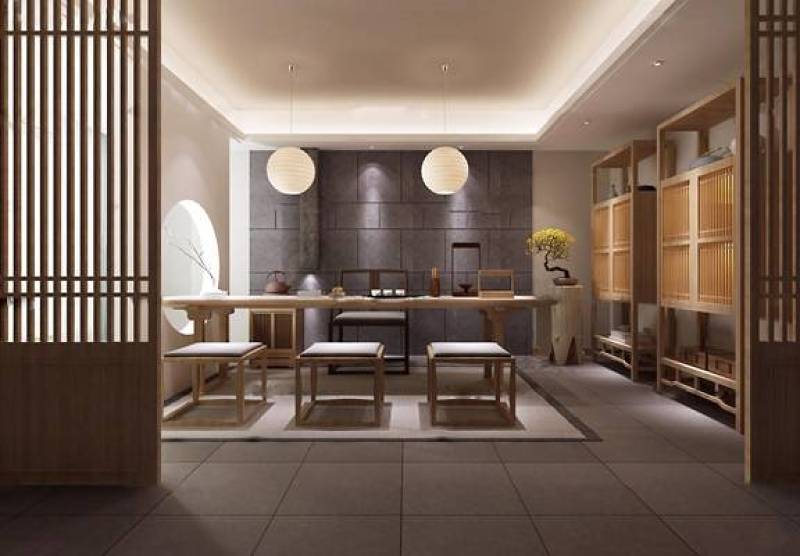 新中式禅意原木茶室3D模型下载 新中式禅意原木茶室3D模型下载