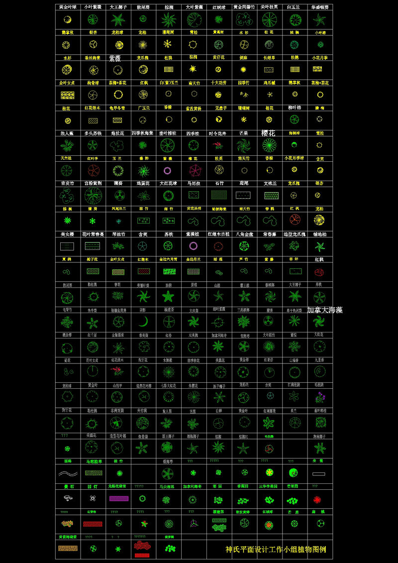CAD植物平面图块cad图纸