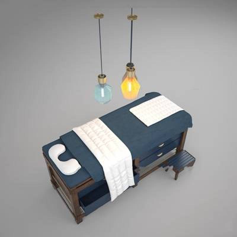 现代SPA护理按摩床吊灯组合3D模型下载 现代SPA护理按摩床吊灯组合3D模型下载
