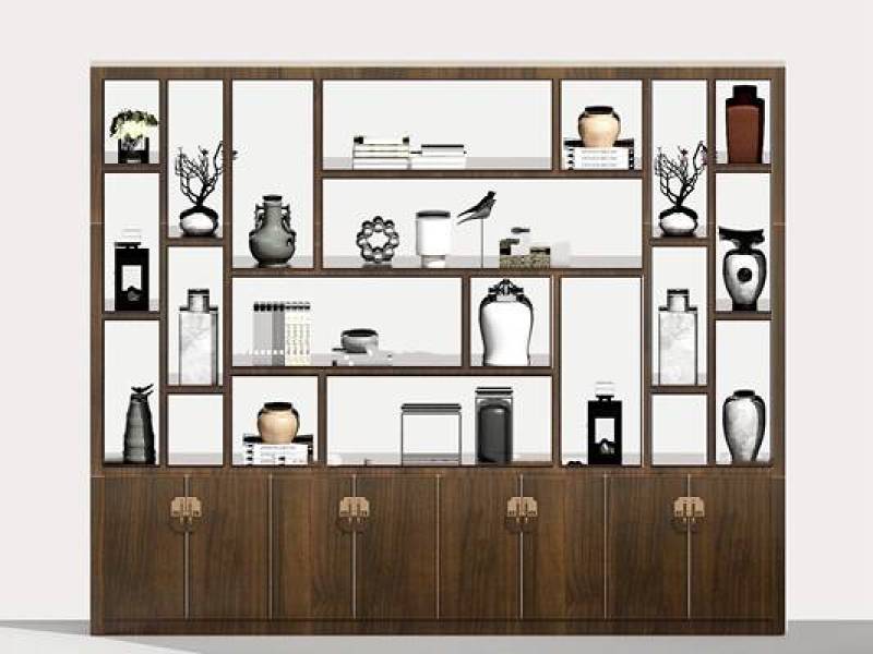 新中式实木装饰柜3d模型下载 新中式实木装饰柜3d模型下载