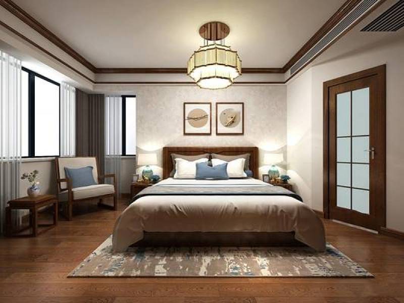 新中式卧室3D模型下载 新中式卧室3D模型下载