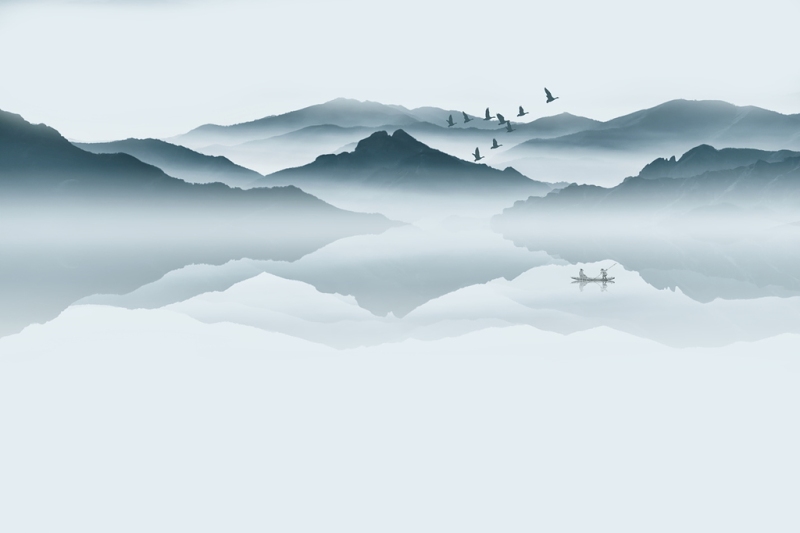 新中式意境山水背景图图片