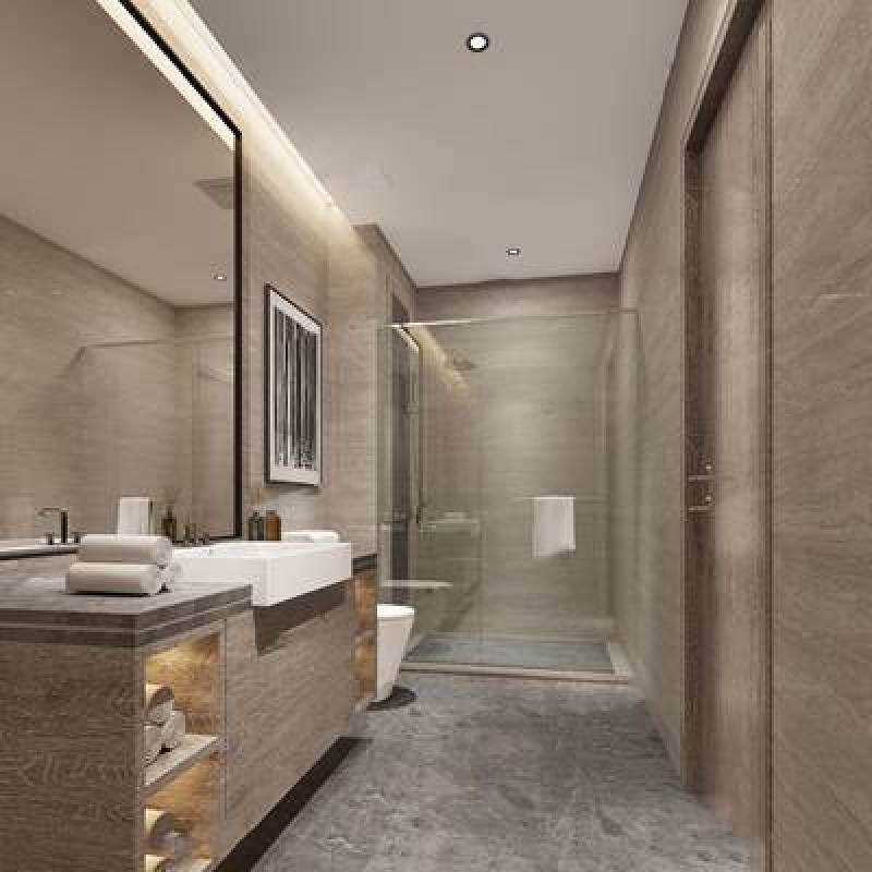 酒店客房卫生间3D模型下载 酒店客房卫生间3D模型下载